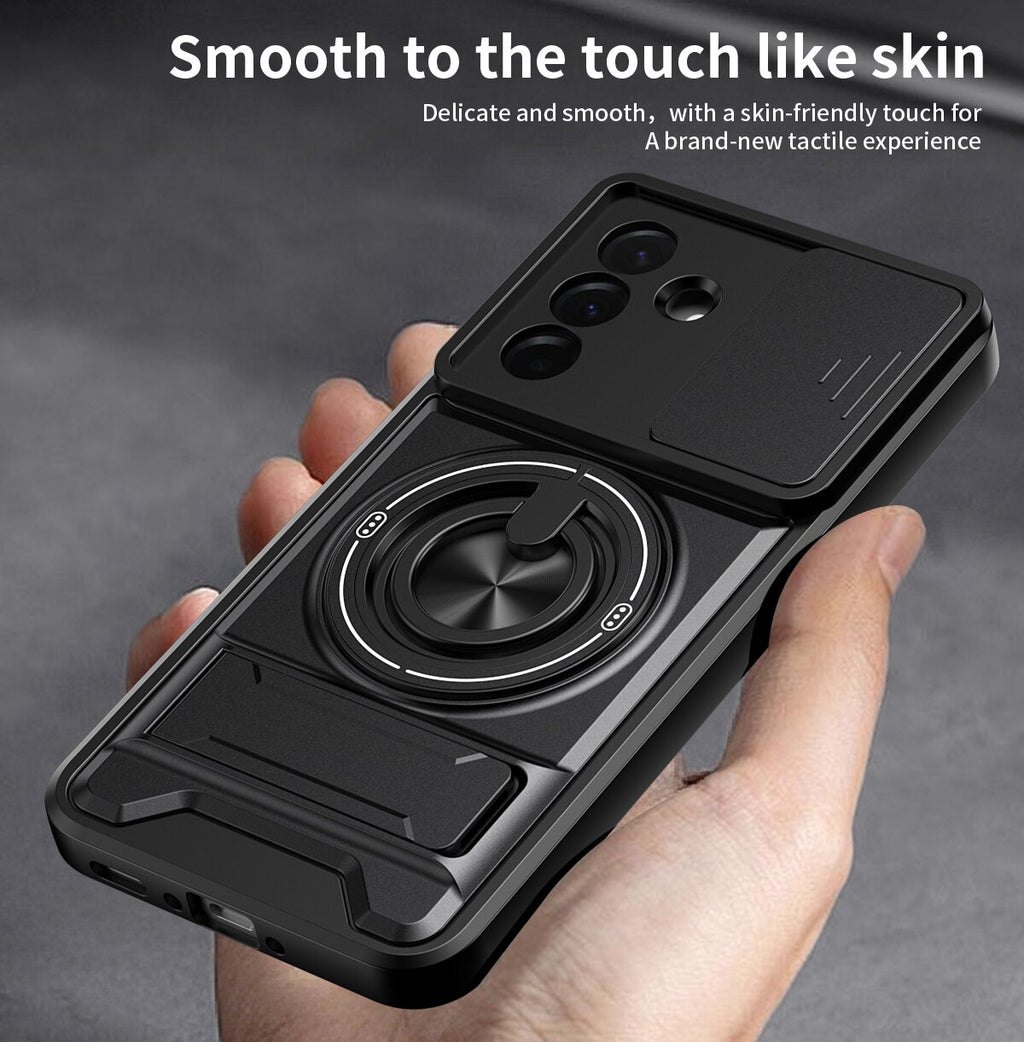 Samsung A36 Magnetic Kickstand Case with Camera Slide Cover RED