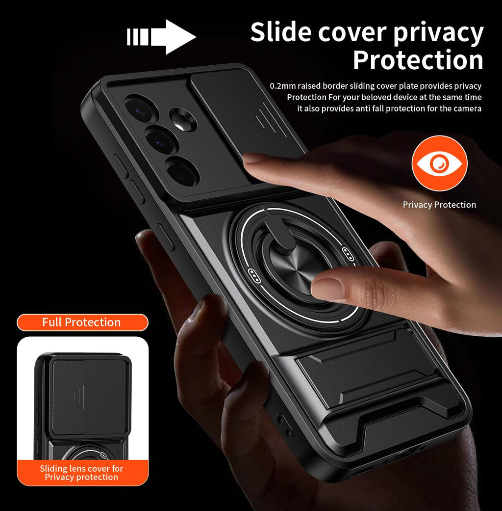 Samsung A36 Magnetic Kickstand Case with Camera Slide Cover RED