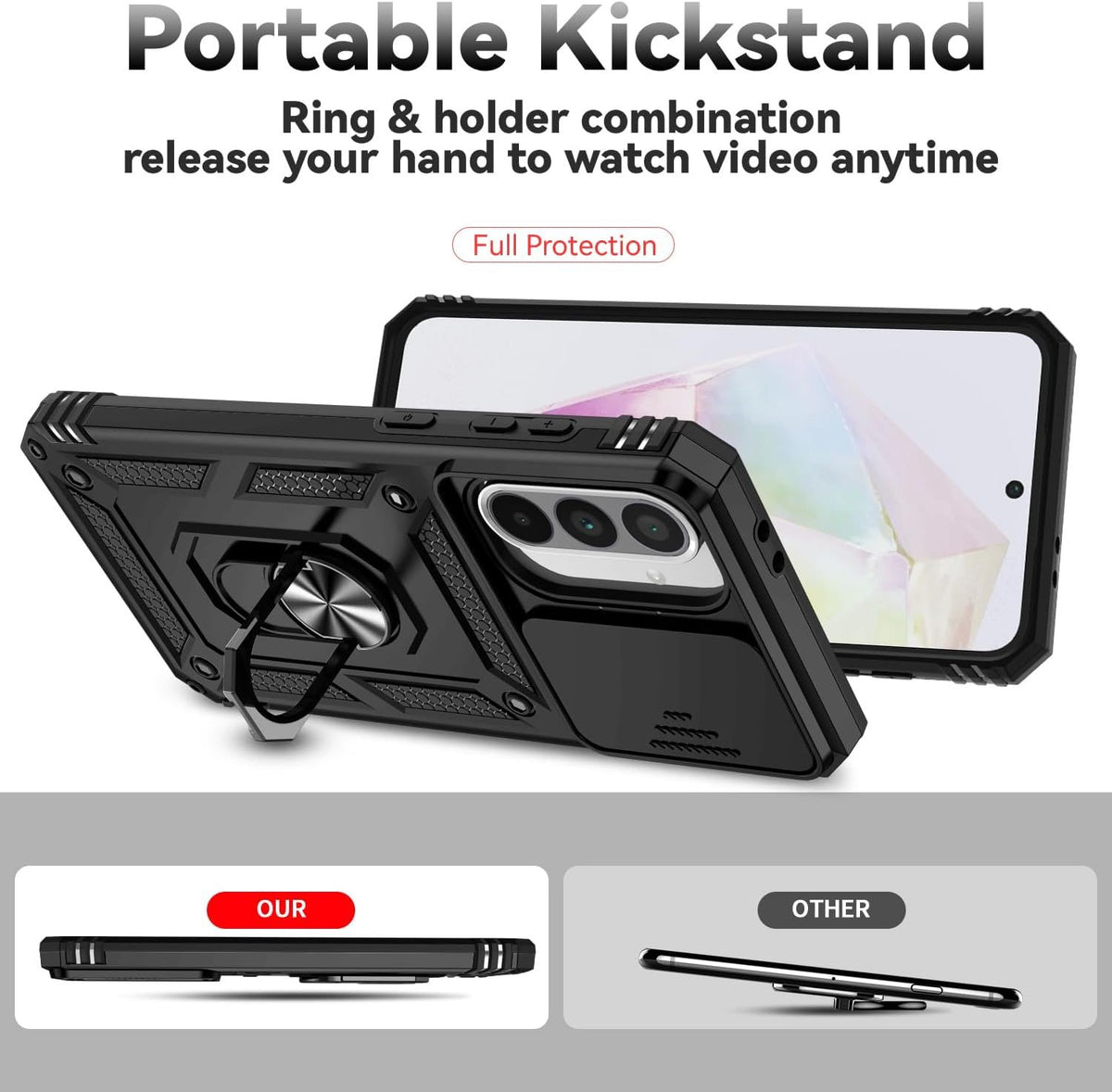 Samsung Galaxy A37 Case Rugged Tough Hybrid Cover [Black]