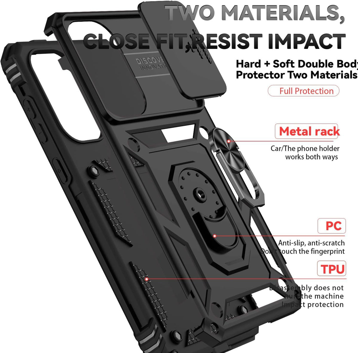 Samsung Galaxy A37 Case Rugged Tough Hybrid Cover [Black]