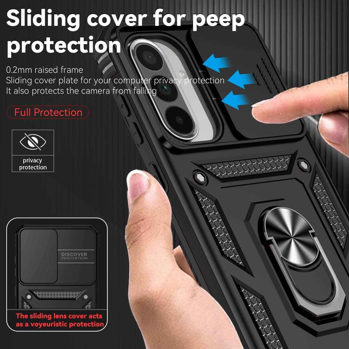 Samsung Galaxy A37 Case Rugged Tough Hybrid Cover [Black]