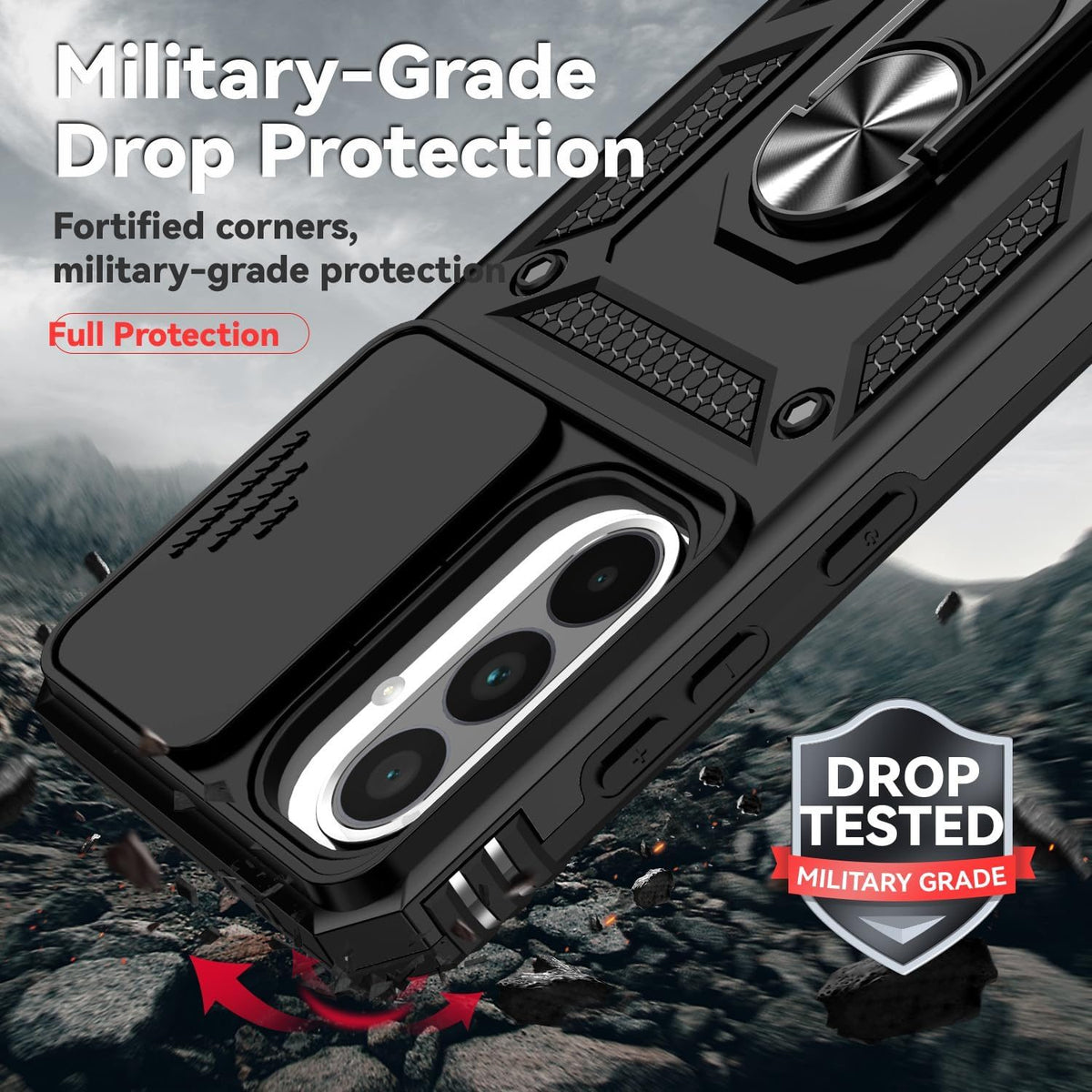 Samsung Galaxy A37 Case Rugged Tough Hybrid Cover [Black]