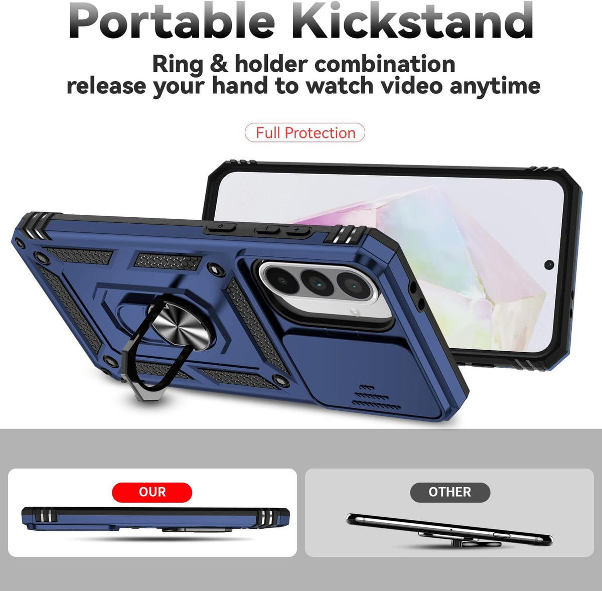 Samsung Galaxy A37 Case Rugged Tough Hybrid Cover [Blue]