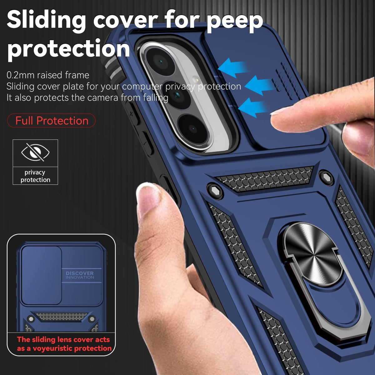 Samsung Galaxy A37 Case Rugged Tough Hybrid Cover [Blue]