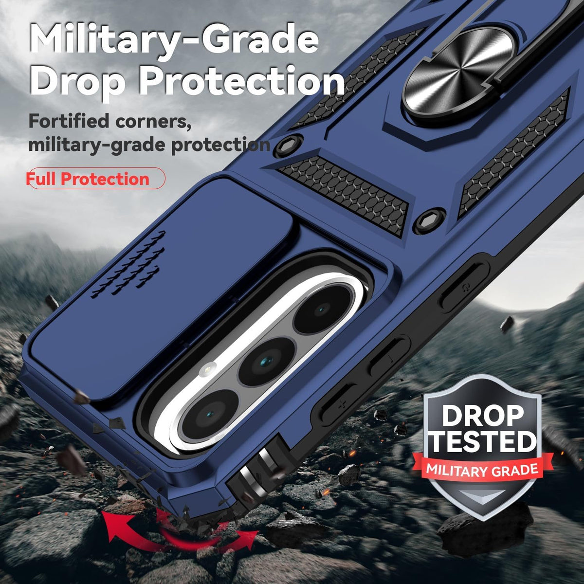 Samsung Galaxy A37 Case Rugged Tough Hybrid Cover [Blue]