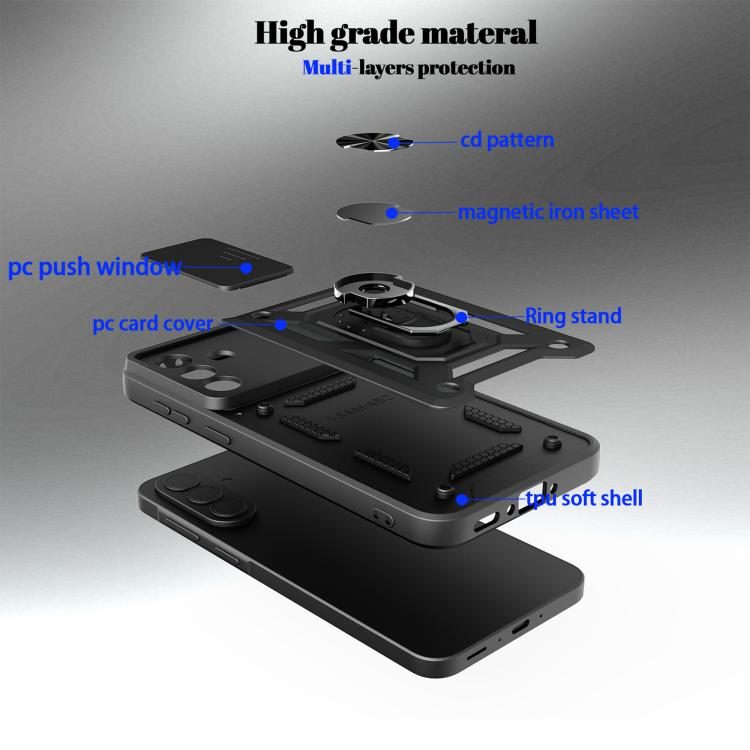 Samsung Galaxy A37 Tough Case Shockproof Kickstand Cover BLACK