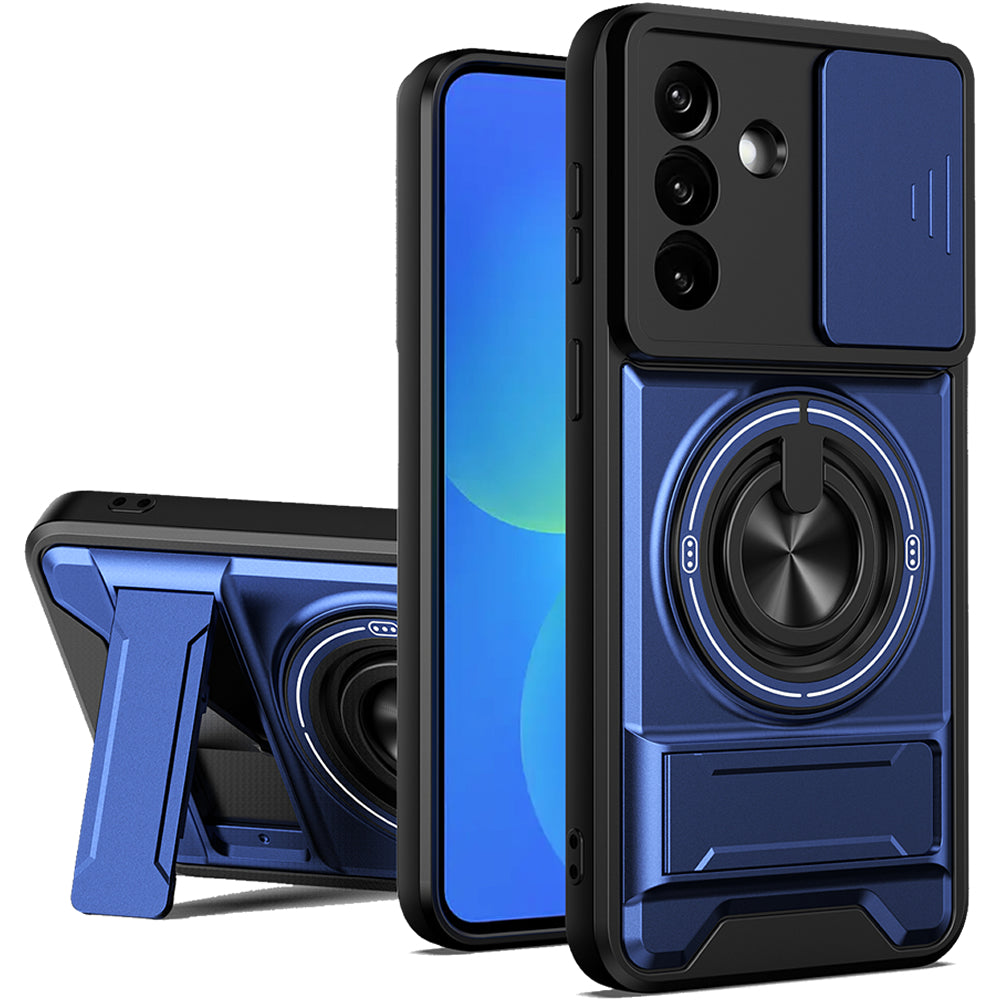 Samsung A37 Magnetic Kickstand Case with Camera Slide Cover BLUE