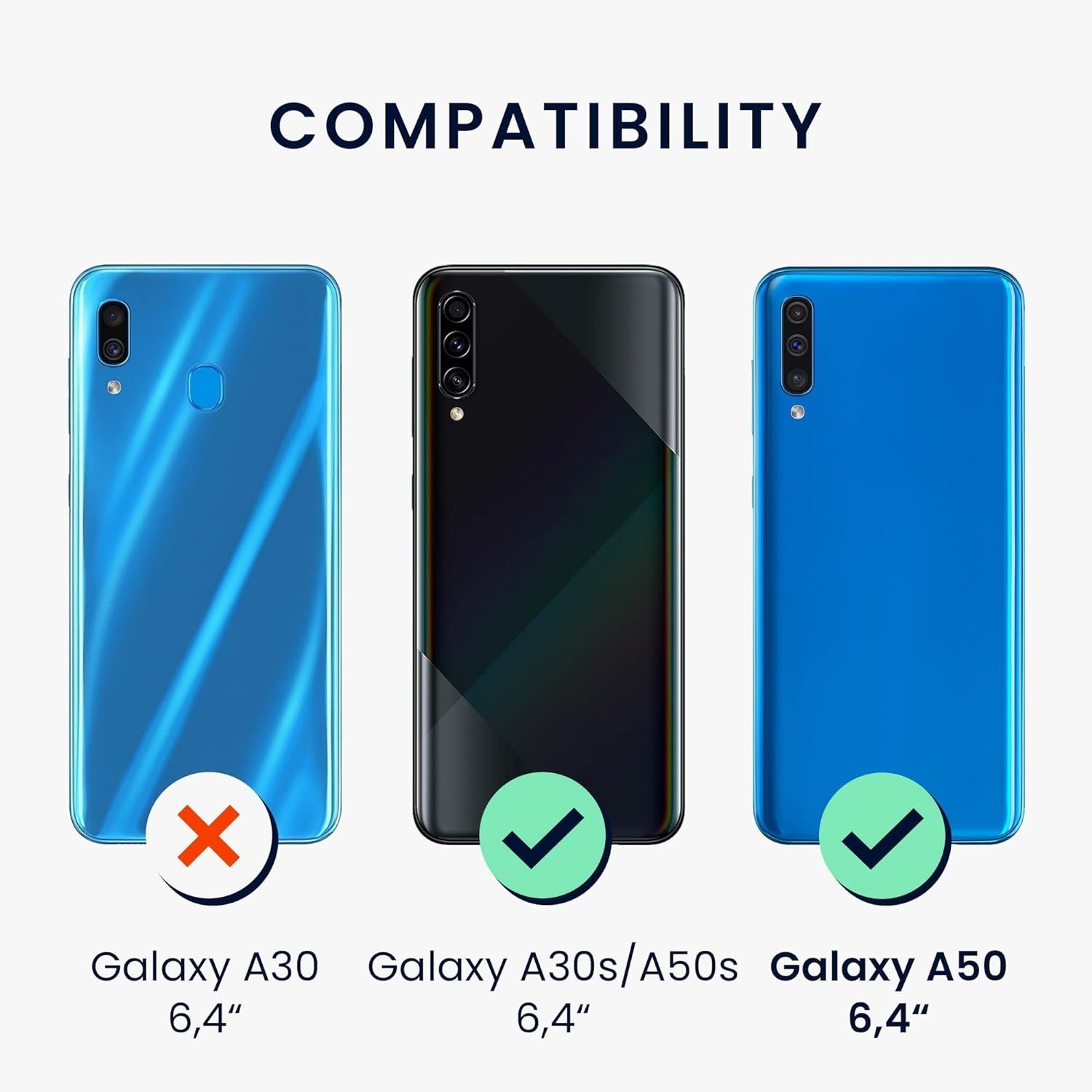 2X Samsung A50 Glass Screen Protector