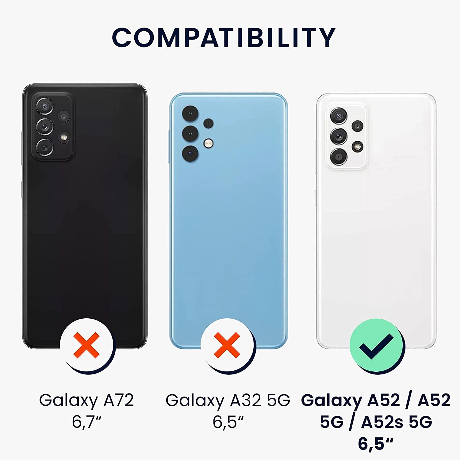 2x Samsung A52 Glass Screen Protector