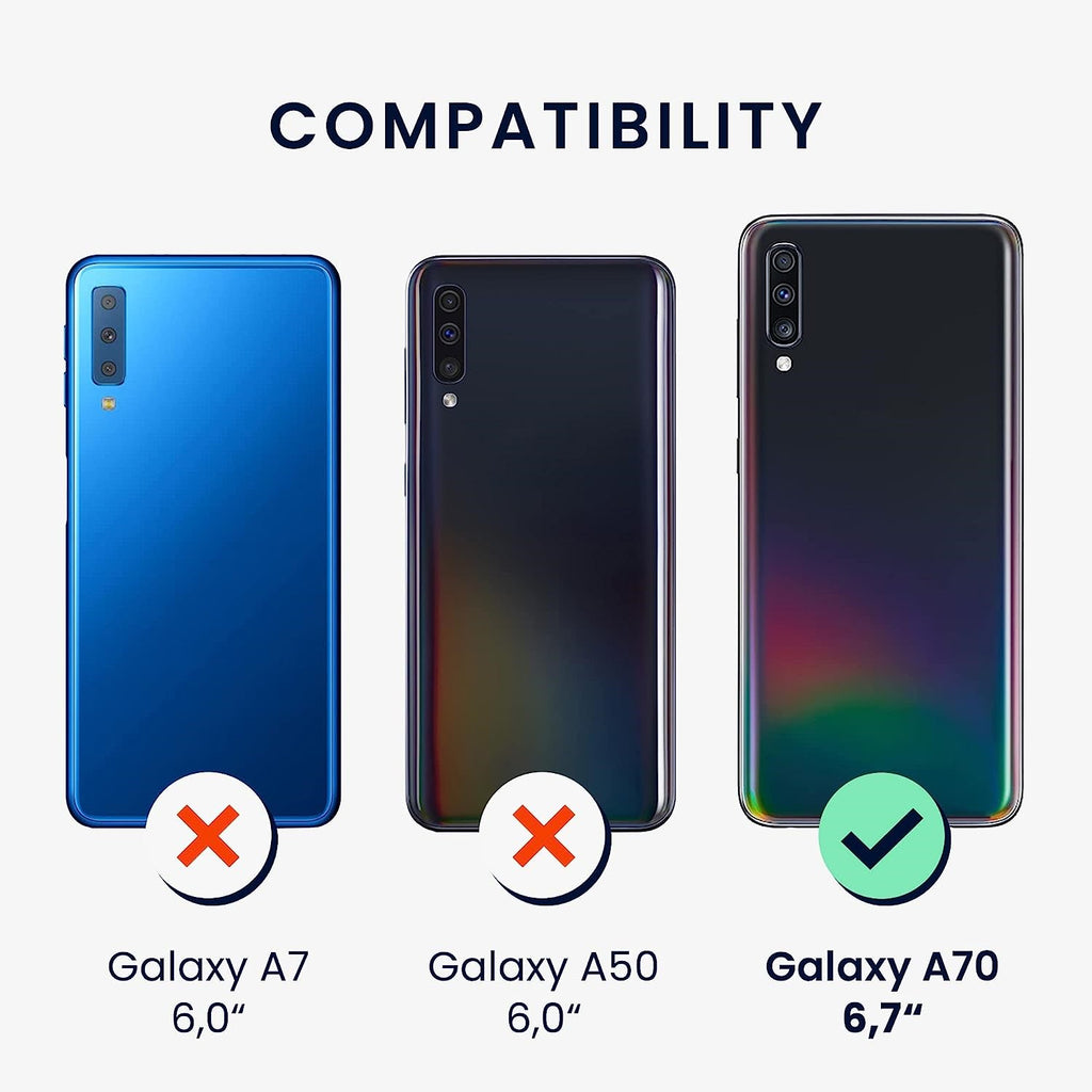 2X Samsung Galaxy A70 Case Friendly Glass Screen Protector
