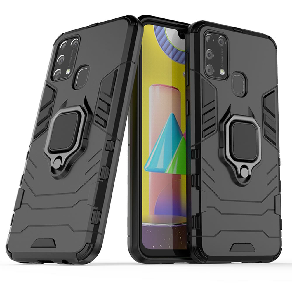 Samsung Galaxy M31 Rugged Tough Case Shockproof Hybrid Cover BLACK