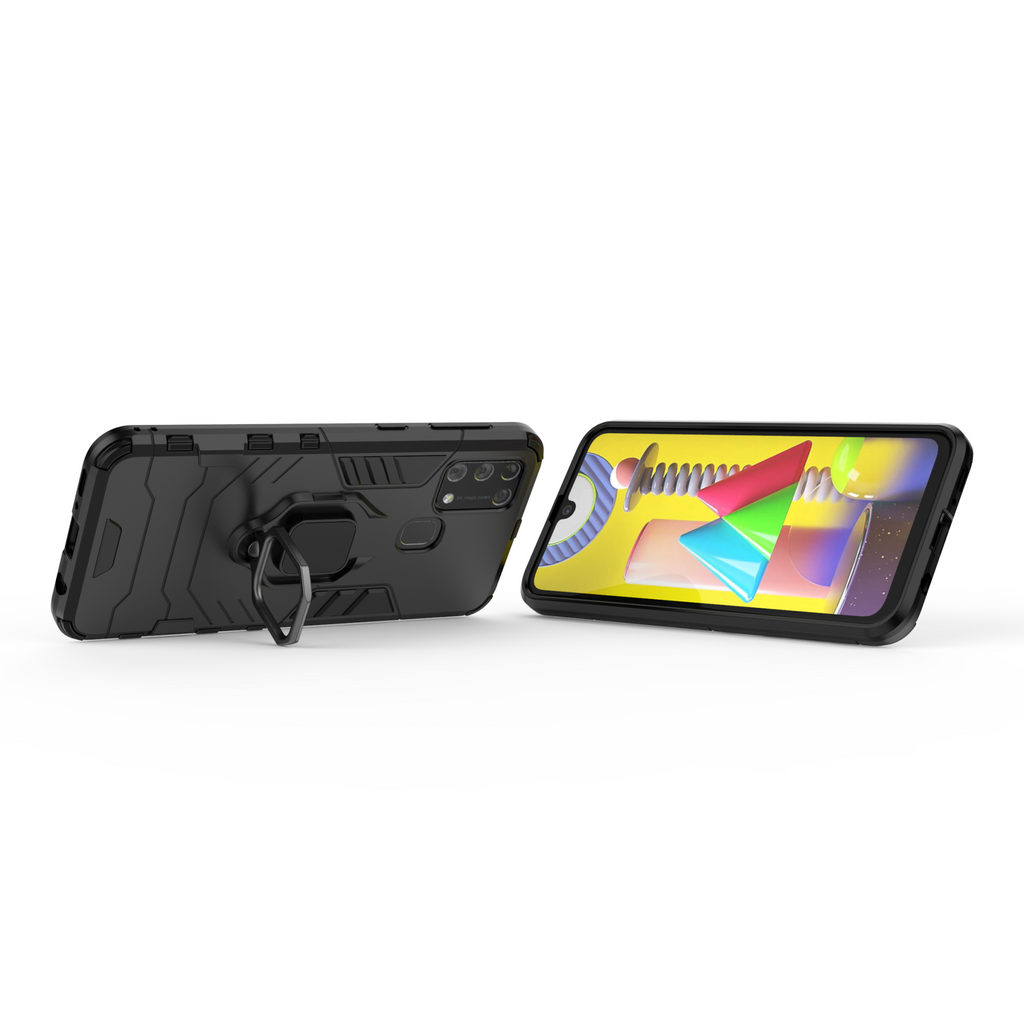 Samsung Galaxy M31 Rugged Tough Case Shockproof Hybrid Cover BLACK