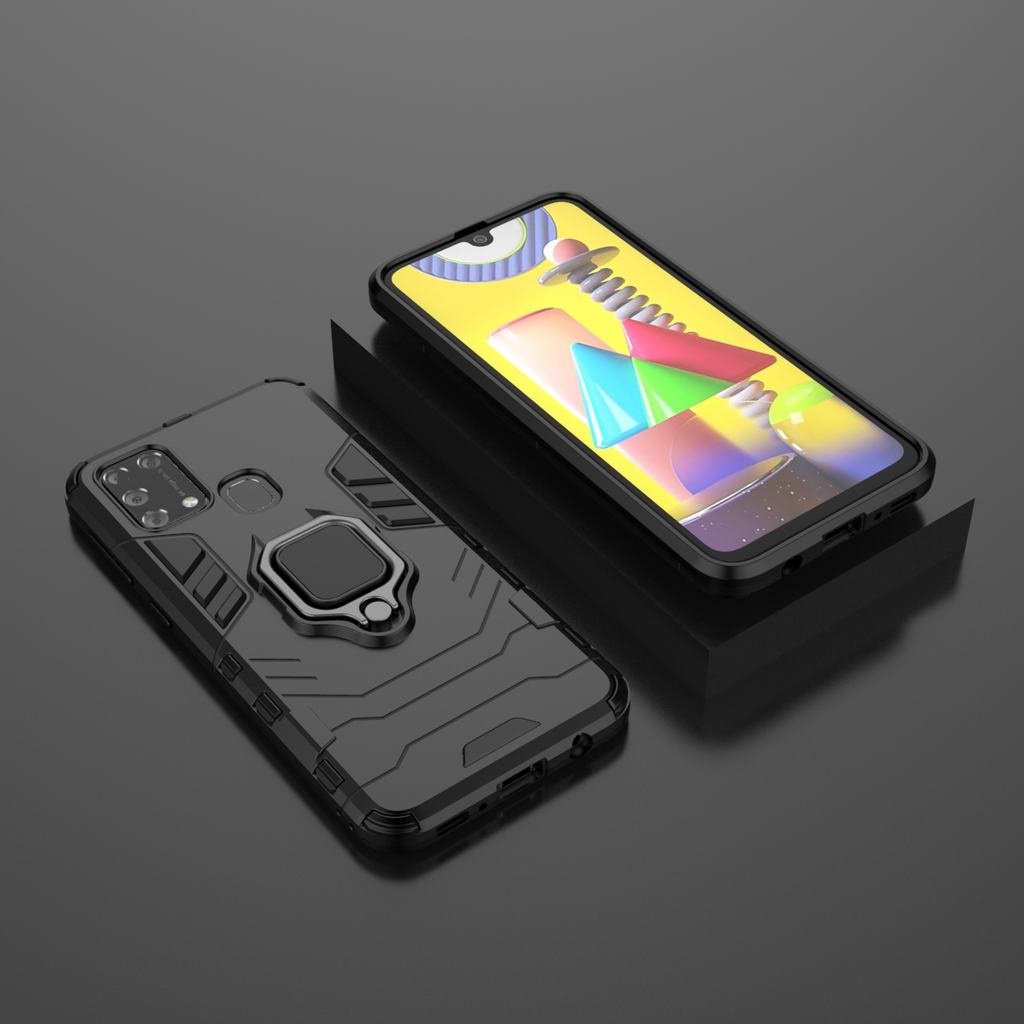 Samsung Galaxy M31 Rugged Tough Case Shockproof Hybrid Cover BLACK