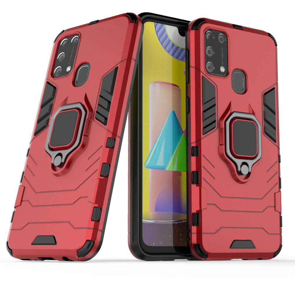 Samsung Galaxy M31 Rugged Tough Case Shockproof Hybrid Cover RED