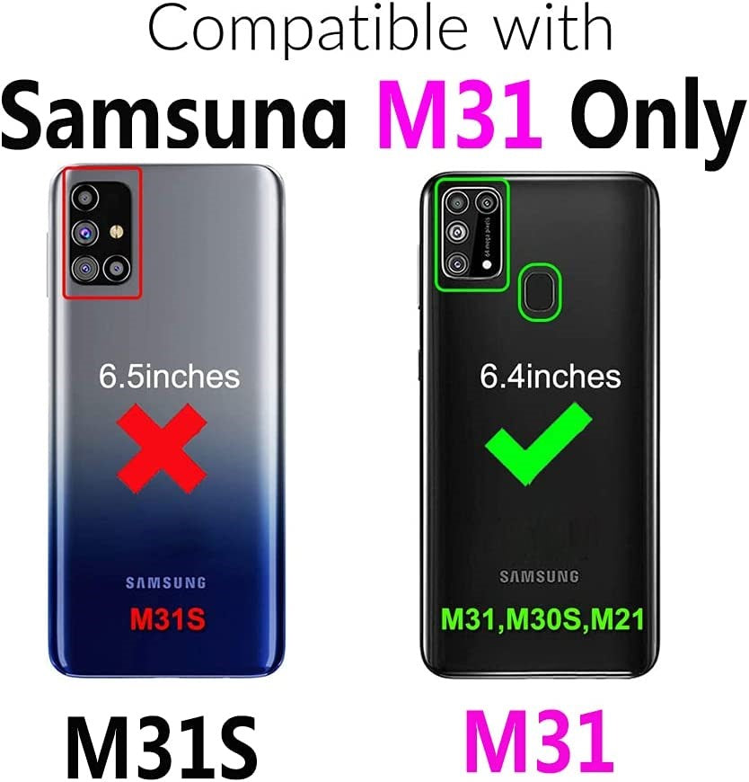 Samsung Galaxy M31 Rugged Tough Case Shockproof Hybrid Cover BLACK