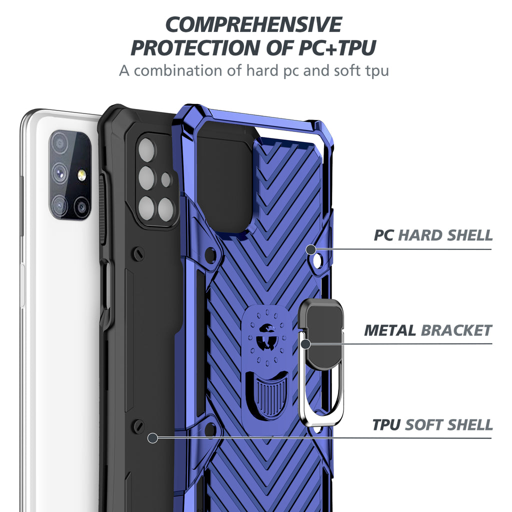 Samsung Galaxy M51 Rugged Tough Case Shockproof Hybrid Cover BLUE