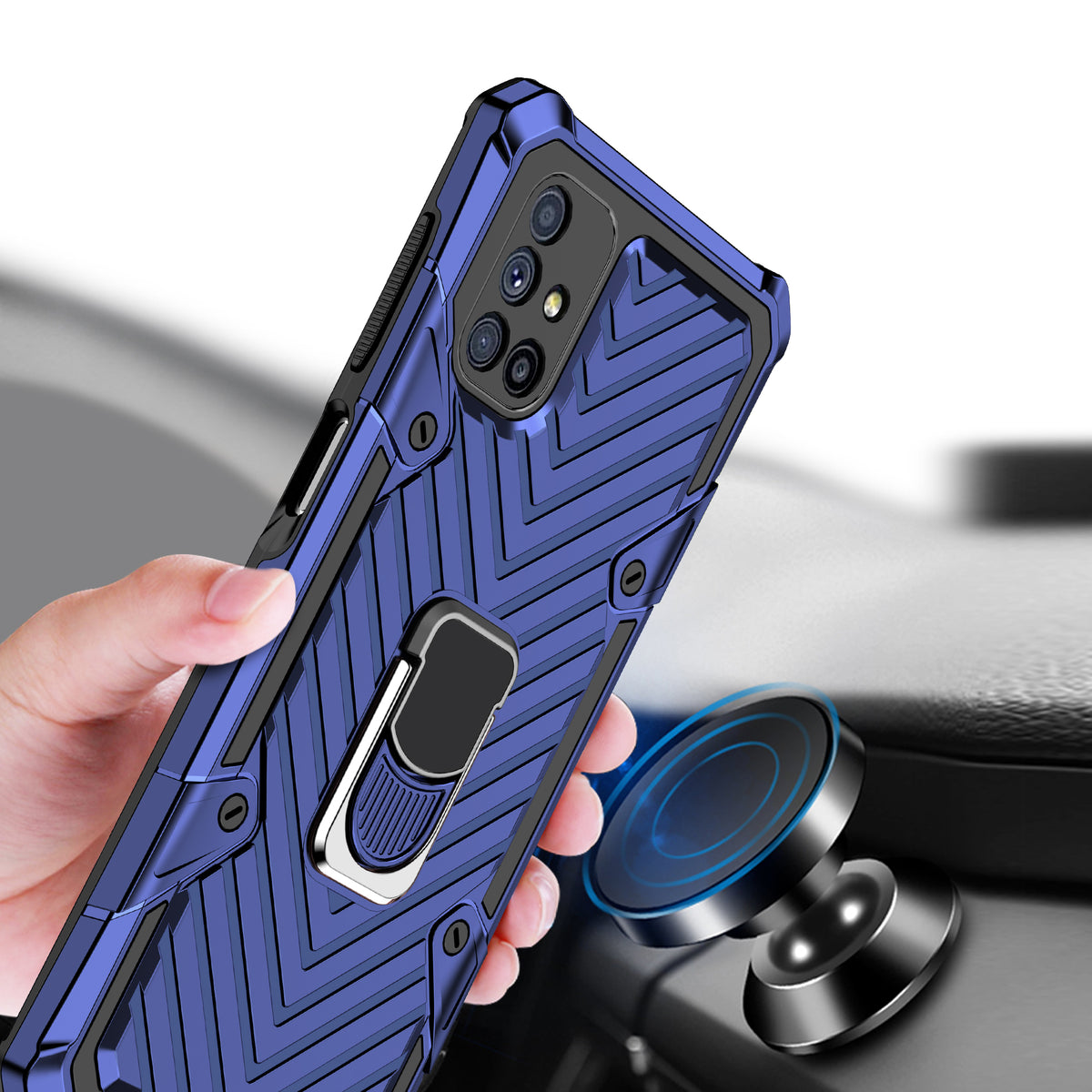 Samsung Galaxy M51 Rugged Tough Case Shockproof Hybrid Cover BLUE