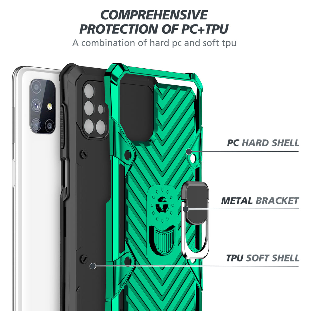 Samsung Galaxy M51 Rugged Tough Case Shockproof Hybrid Cover DARK GREEN