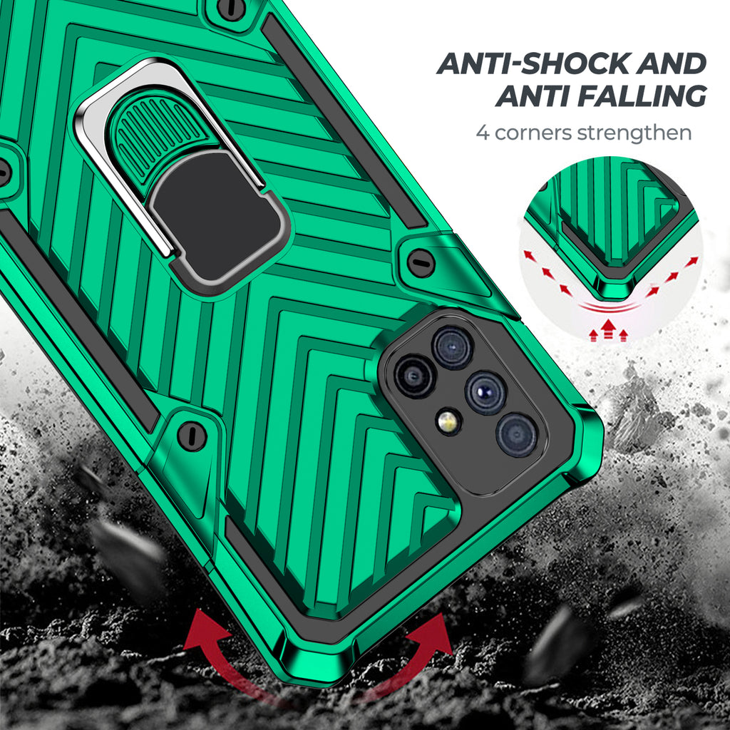 Samsung Galaxy M51 Rugged Tough Case Shockproof Hybrid Cover DARK GREEN