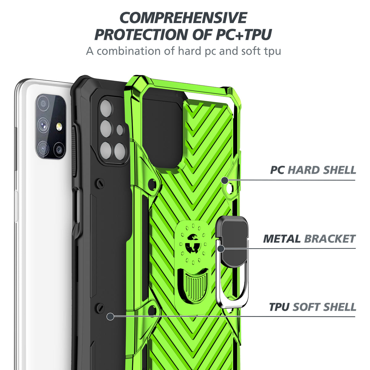 Samsung Galaxy M51 Rugged Tough Case Shockproof Hybrid Cover LIGHT GREEN