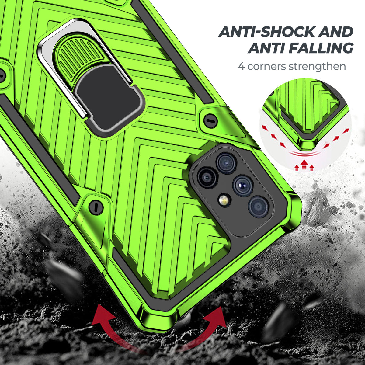 Samsung Galaxy M51 Rugged Tough Case Shockproof Hybrid Cover LIGHT GREEN