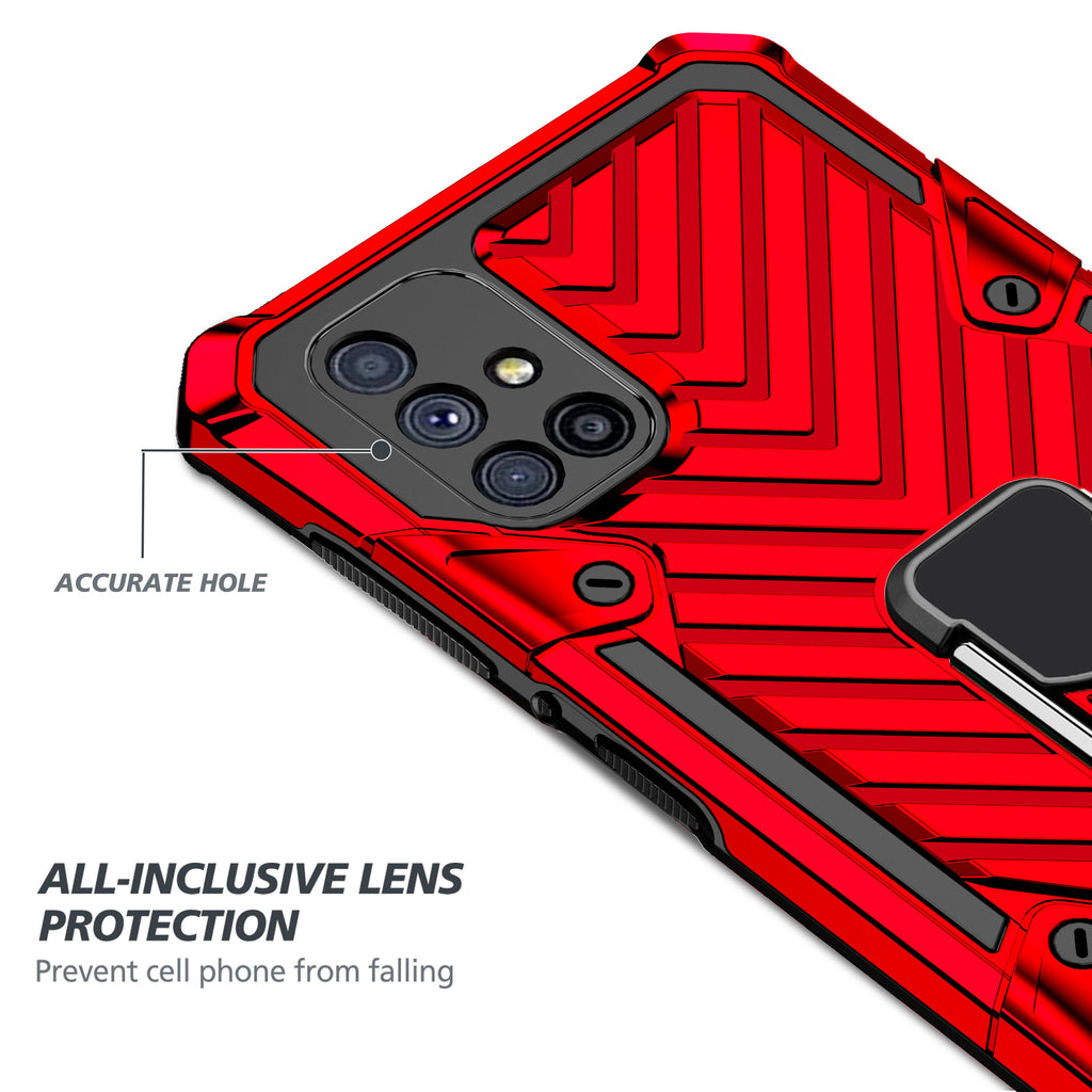 Samsung Galaxy M51 Rugged Tough Case Shockproof Hybrid Cover RED