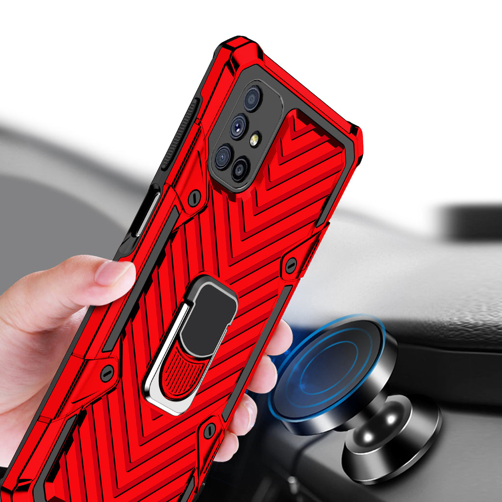 Samsung Galaxy M51 Rugged Tough Case Shockproof Hybrid Cover RED