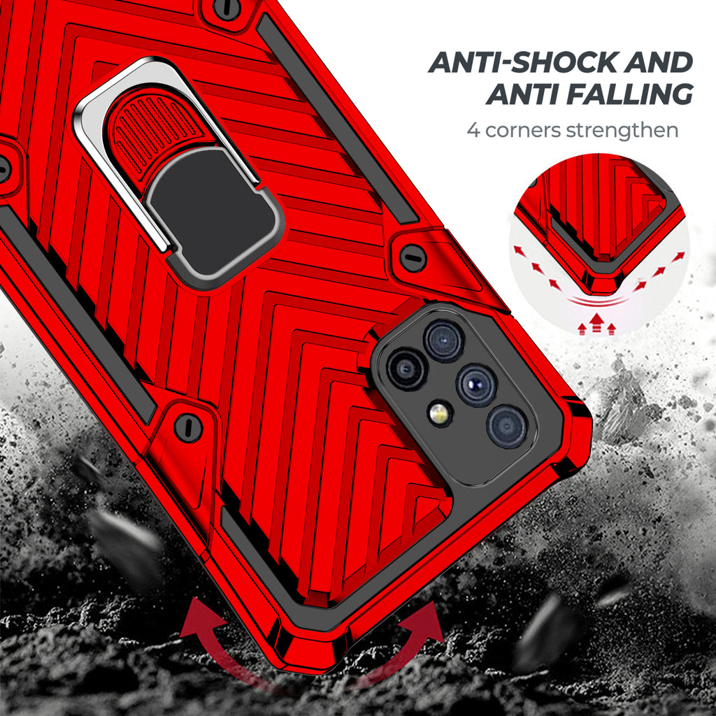 Samsung Galaxy M51 Rugged Tough Case Shockproof Hybrid Cover RED