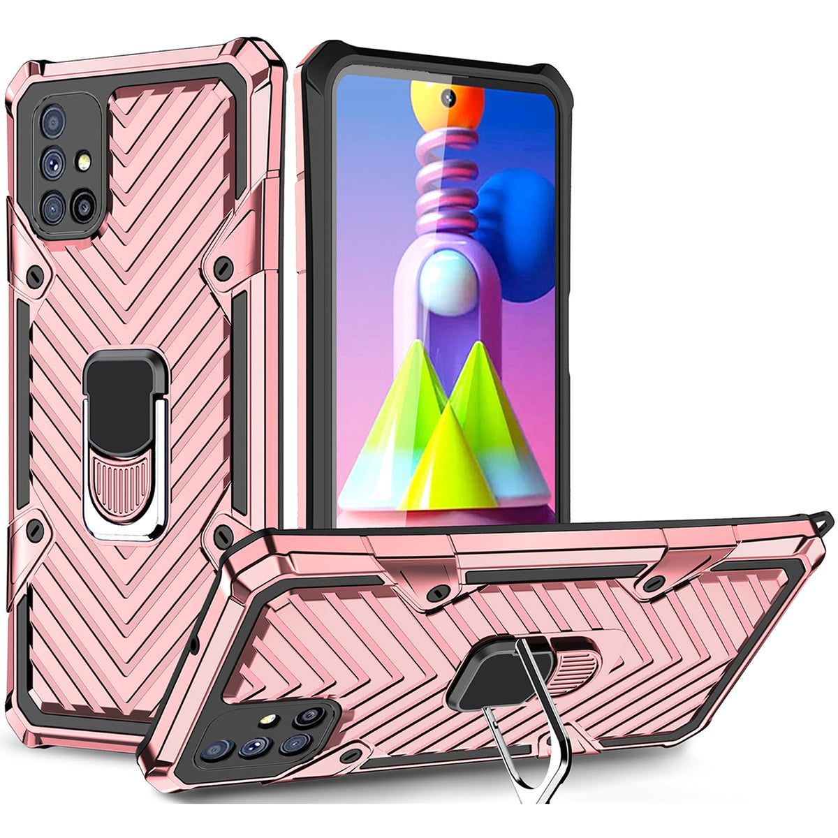 Samsung Galaxy M51 Rugged Tough Case Shockproof Hybrid Cover PINK