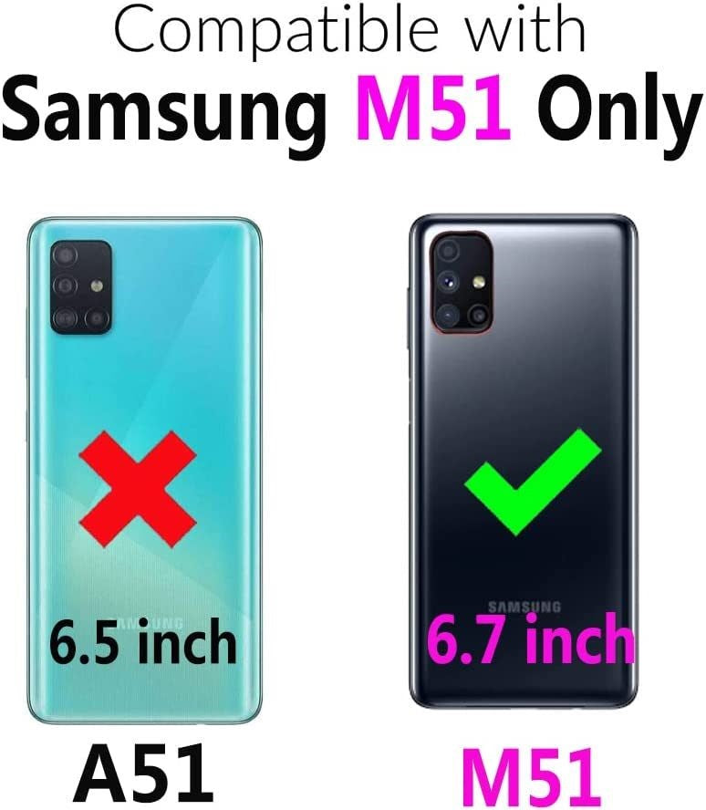 Samsung Galaxy M51 Rugged Tough Case Shockproof Hybrid Cover BLACK