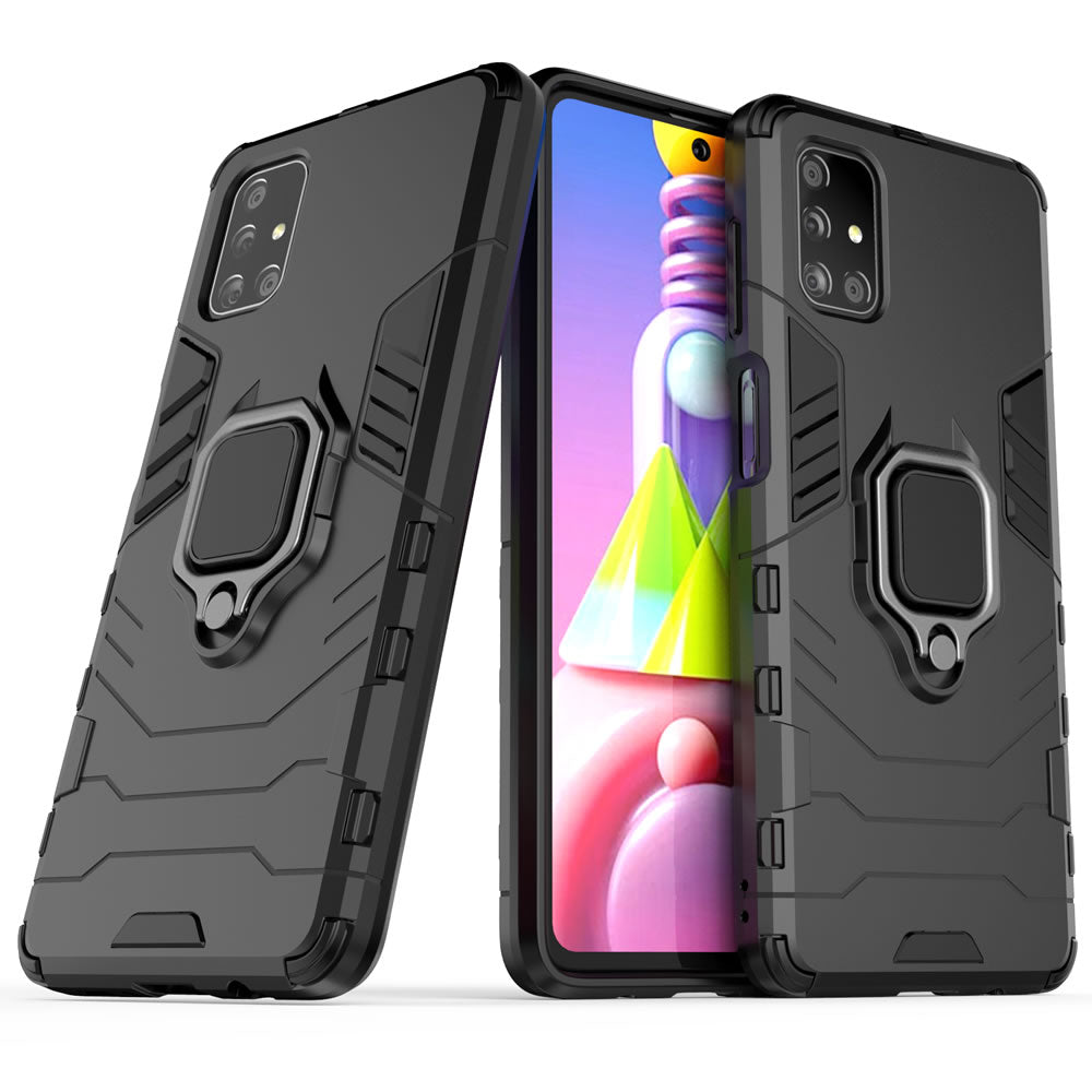 Samsung Galaxy M51 Rugged Tough Case Shockproof Hybrid Cover BLACK