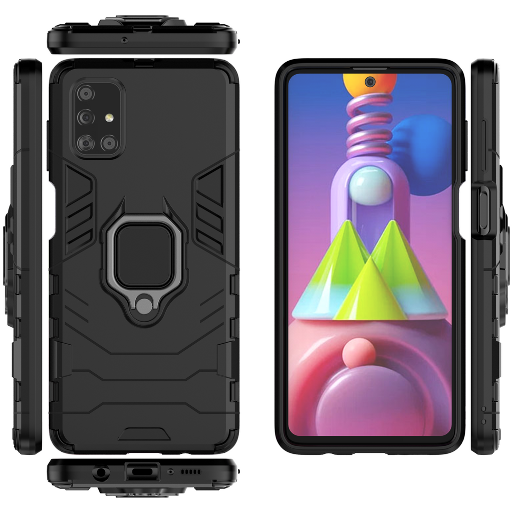 Samsung Galaxy M51 Rugged Tough Case Shockproof Hybrid Cover BLACK