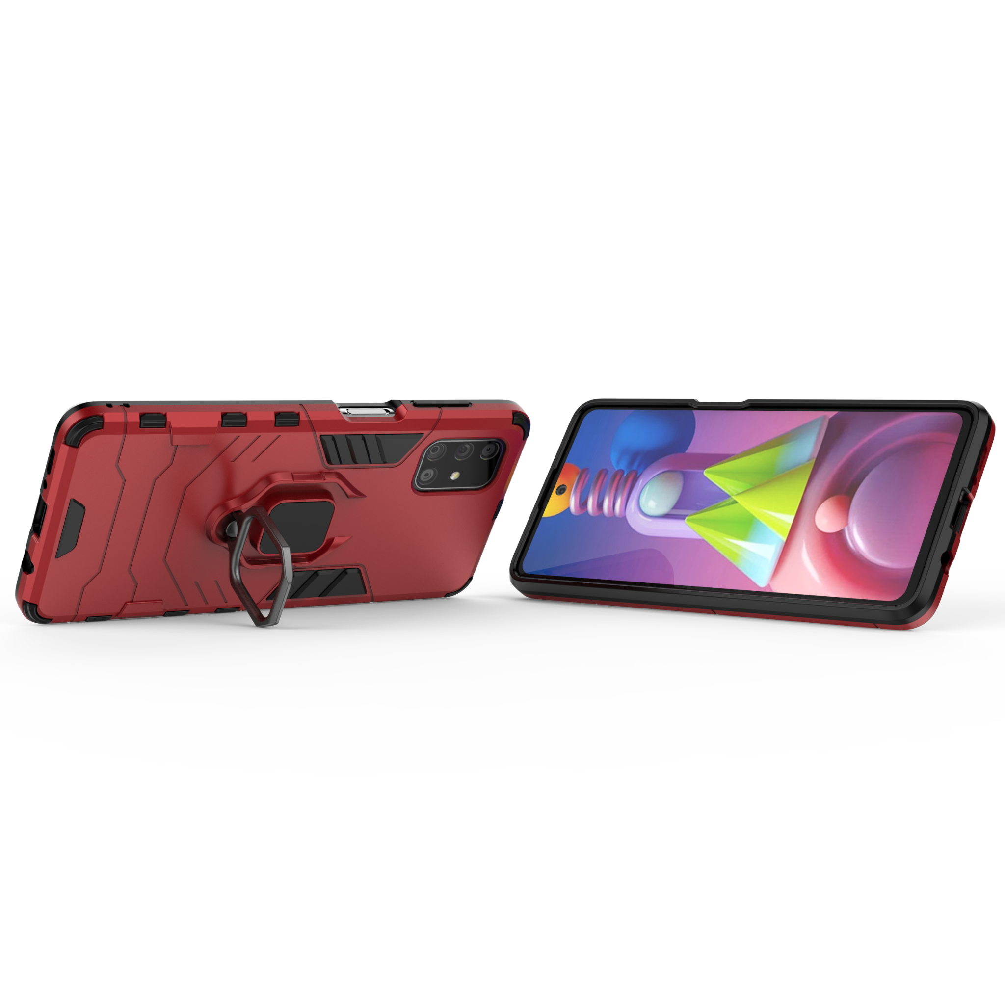 Samsung Galaxy M51 Rugged Tough Case Shockproof Hybrid Cover RED