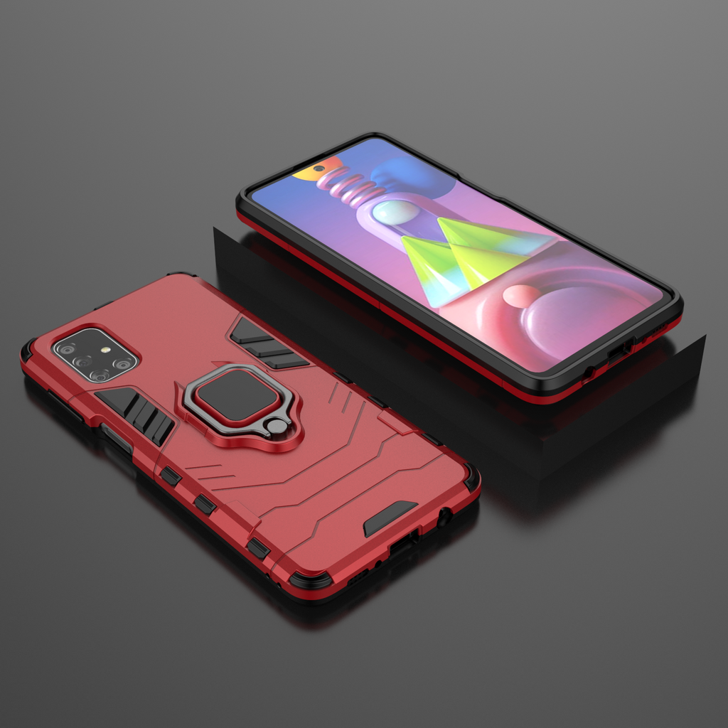 Samsung Galaxy M51 Rugged Tough Case Shockproof Hybrid Cover RED
