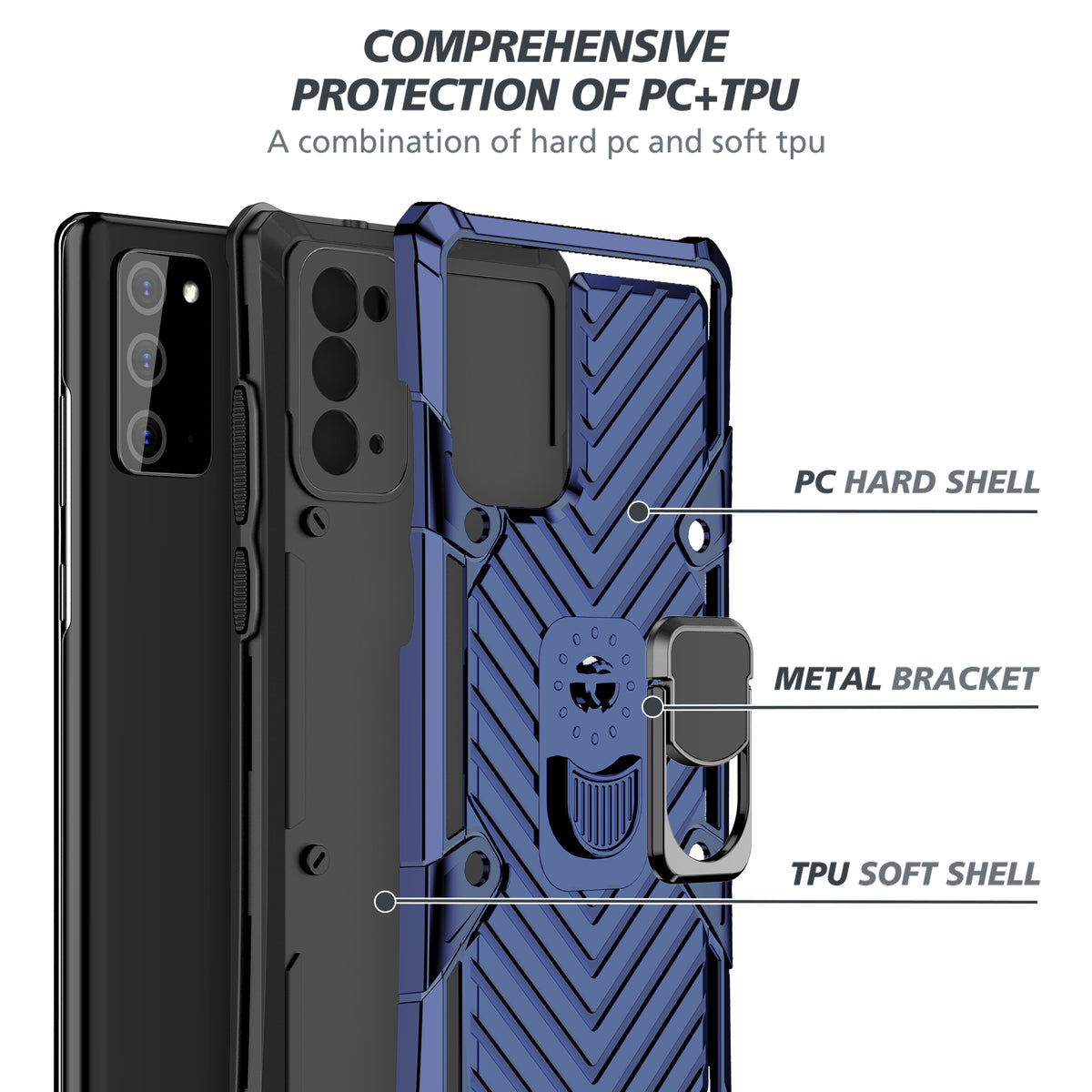Samsung Galaxy Note 20 Rugged Tough Case Shockproof Hybrid Cover BLUE
