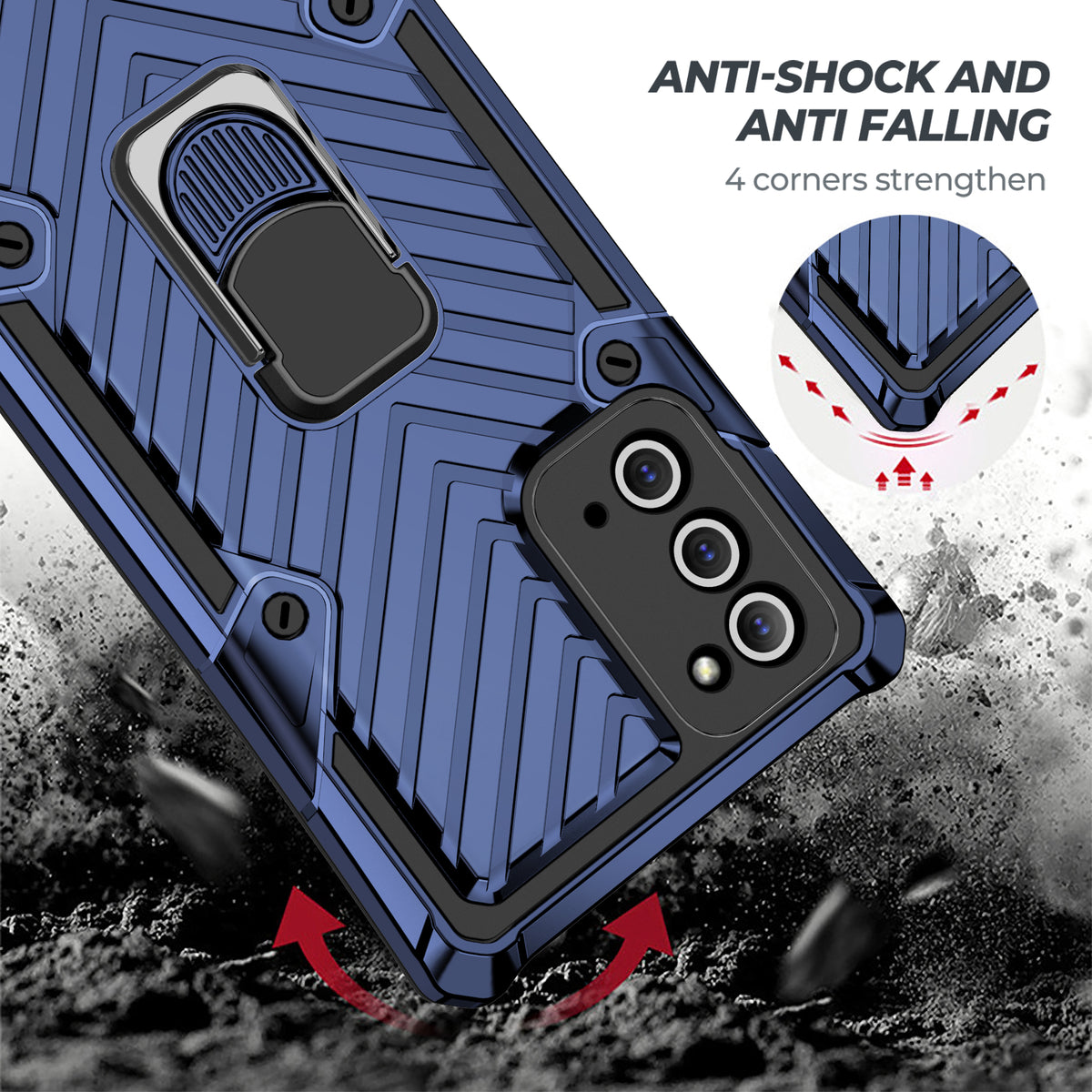 Samsung Galaxy Note 20 Rugged Tough Case Shockproof Hybrid Cover BLUE