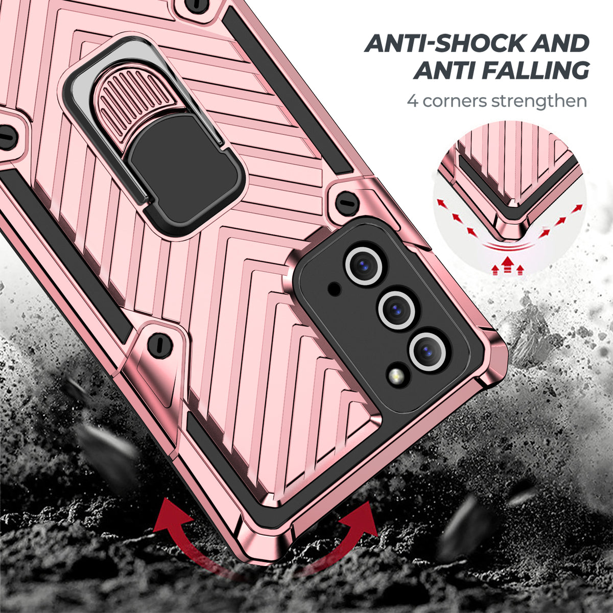 Samsung Galaxy Note 20 Rugged Tough Case Shockproof Hybrid Cover PINK