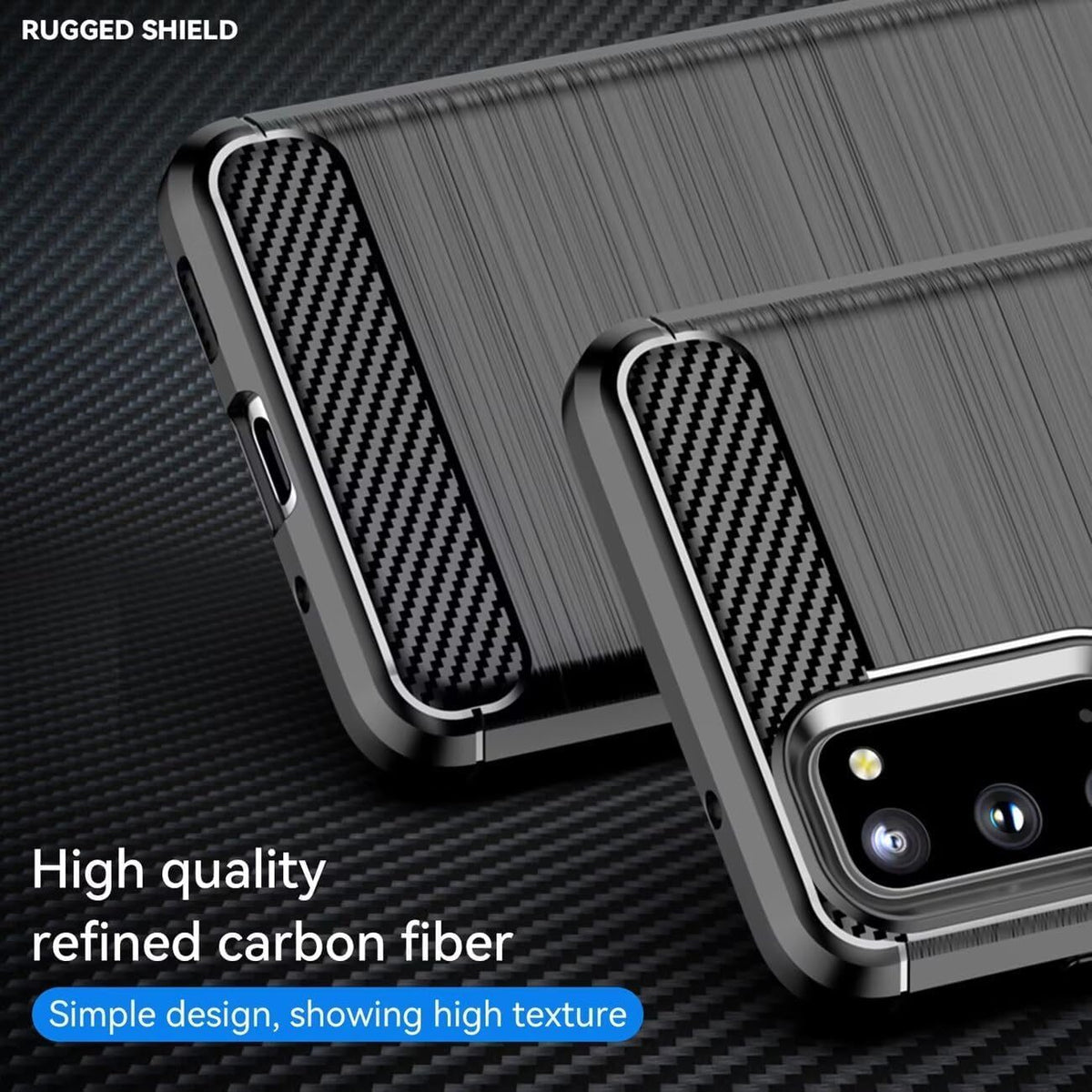 Samsung S20 Plus Slim Fit Case Tough Gel TPU Rubber Cover BLACK