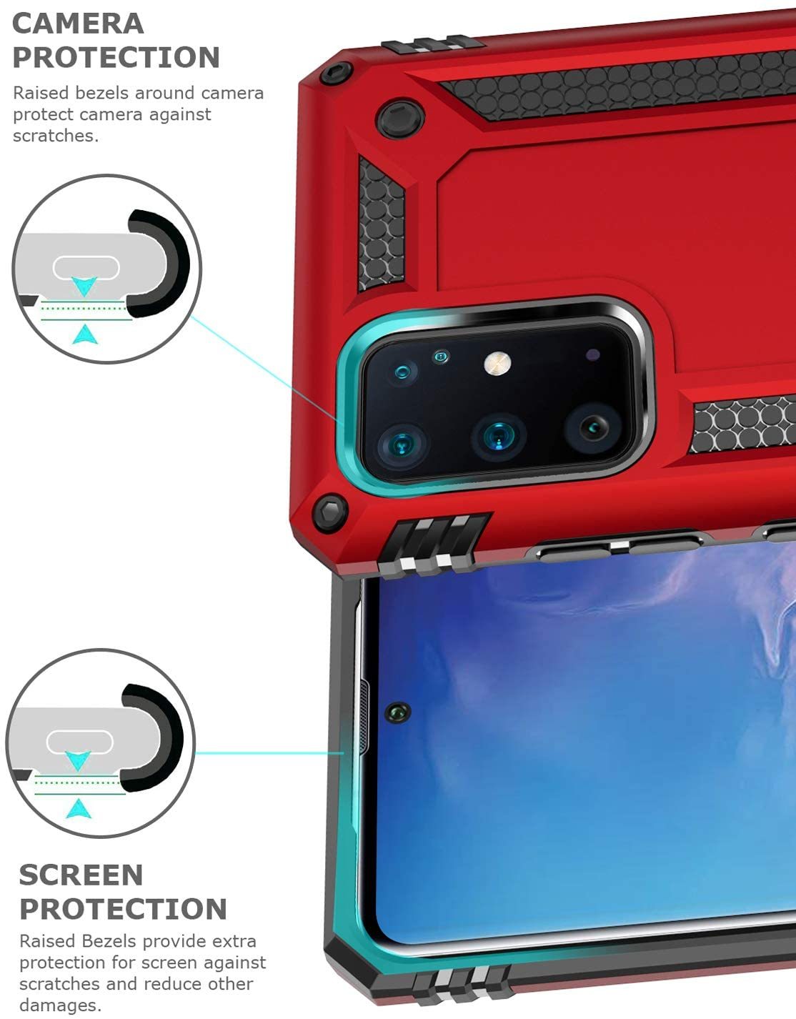 Samsung Galaxy S20 Plus Rugged Tough Case Shockproof Hybrid Cover RED