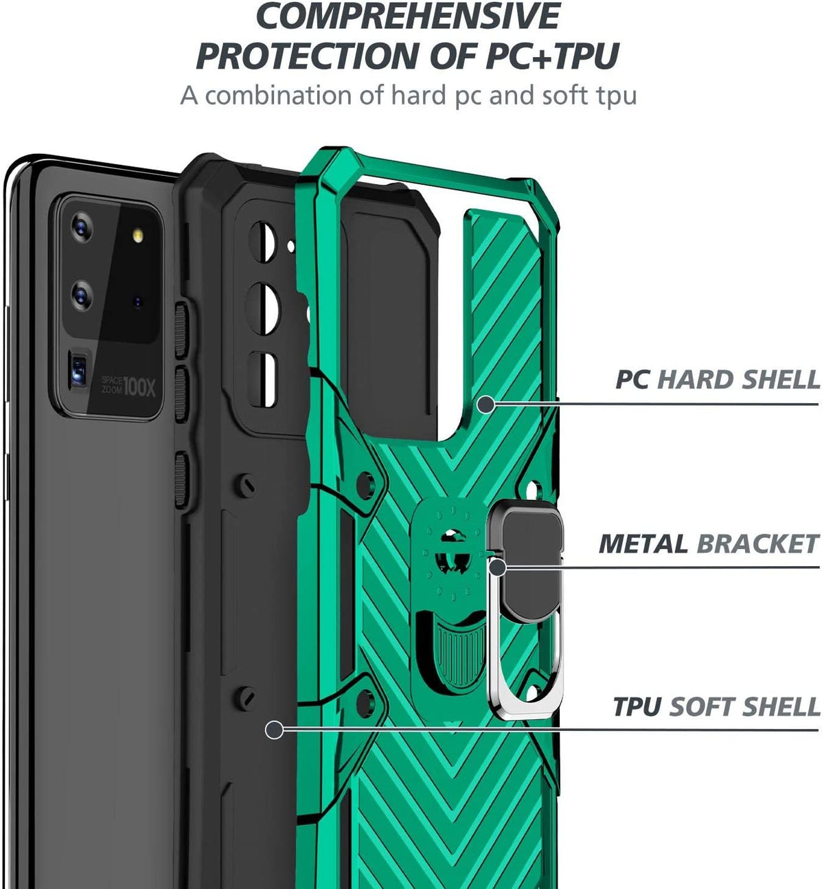 Samsung Galaxy S20 Ultra Rugged Tough Case Shockproof Hybrid Cover DARK GREEN