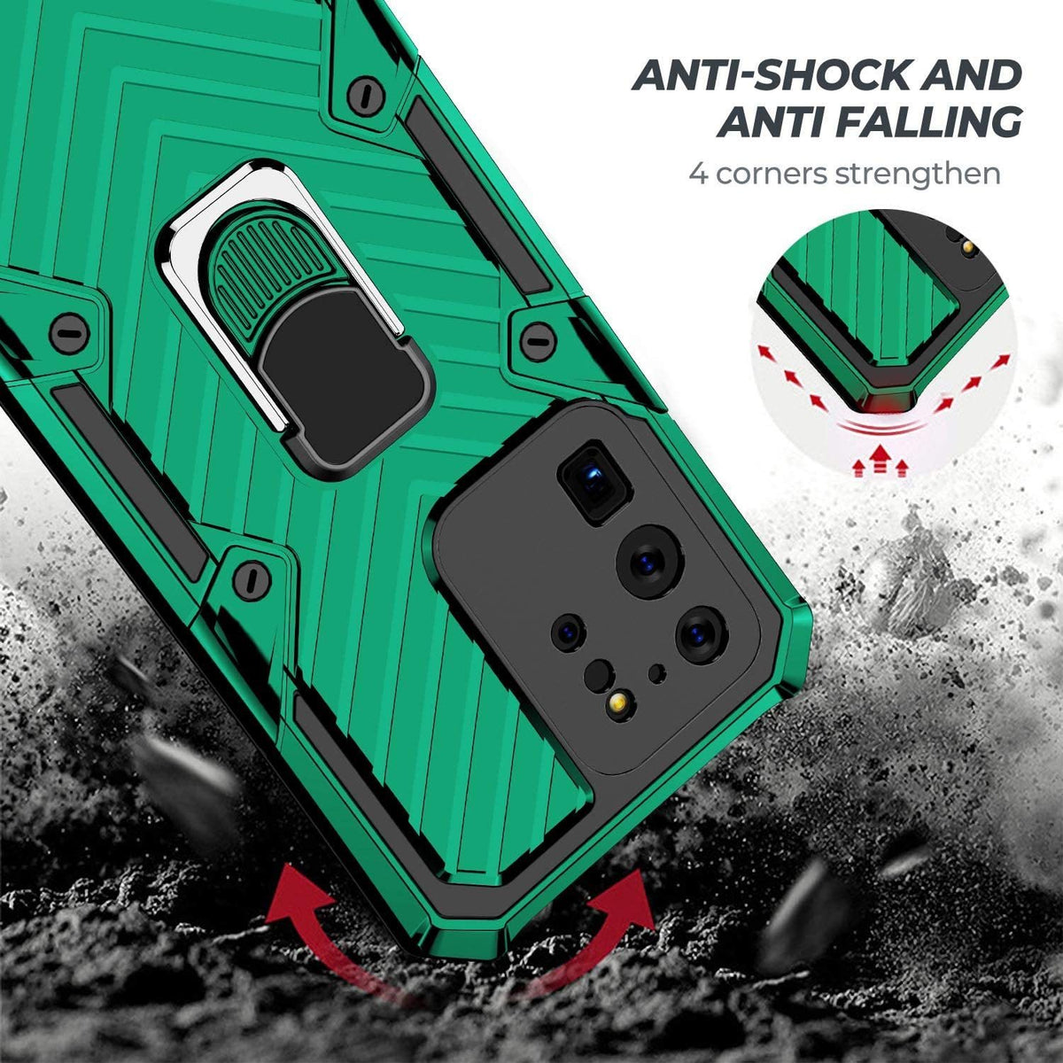 Samsung Galaxy S20 Ultra Rugged Tough Case Shockproof Hybrid Cover DARK GREEN