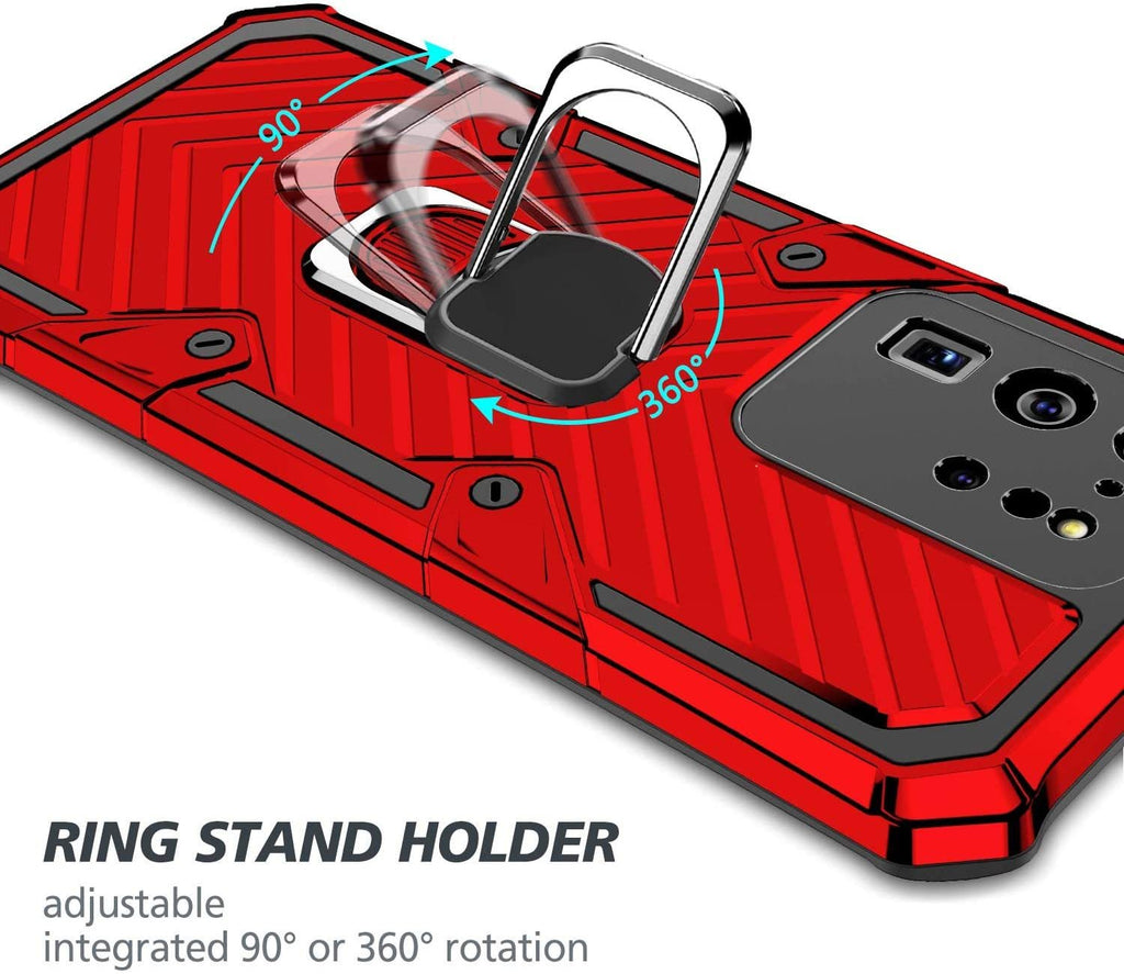 Samsung Galaxy S20 Ultra Rugged Tough Case Shockproof Hybrid Cover Red