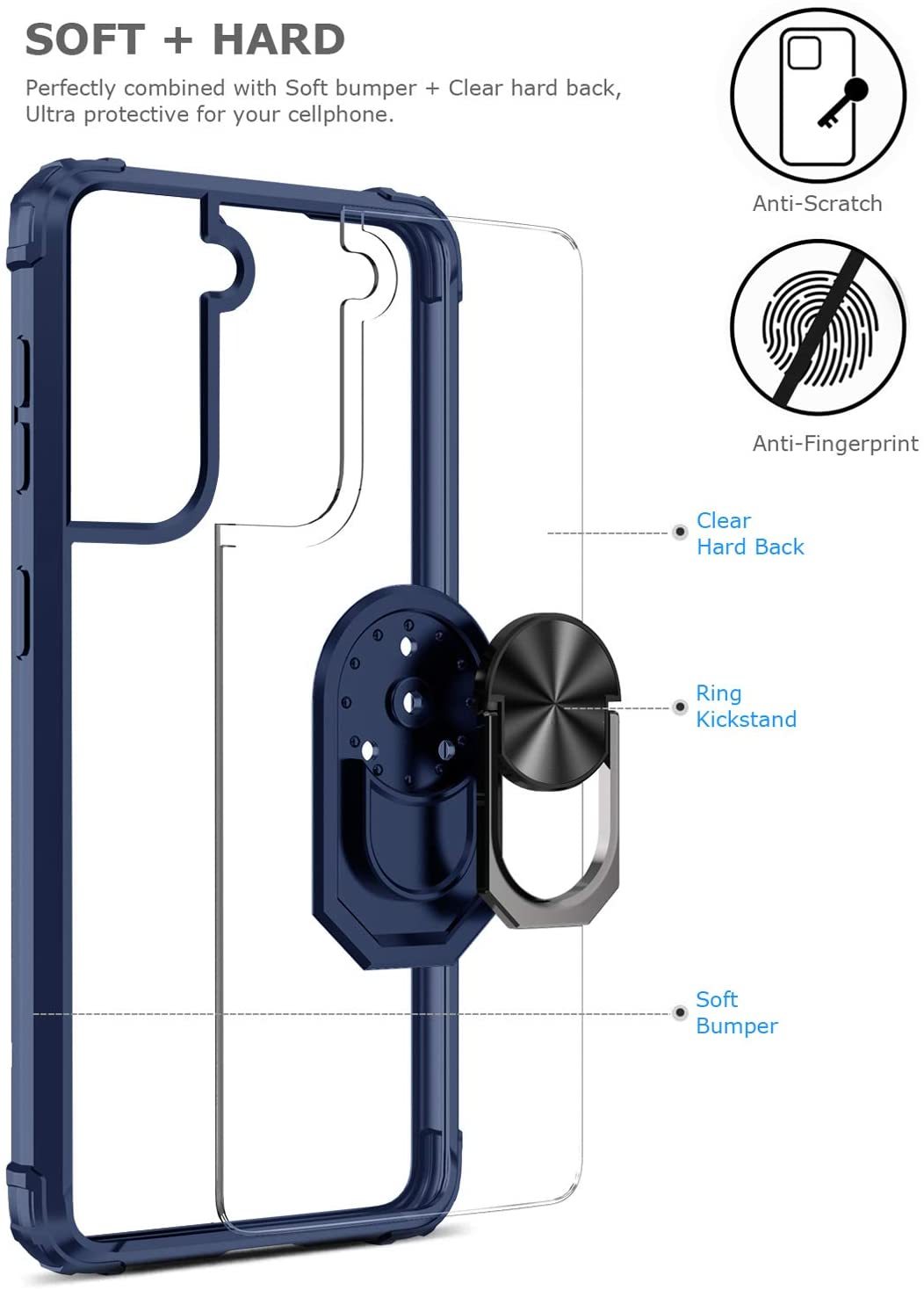 Samsung S21 Plus Rugged Tough Case Shockproof Hybrid Cover BLUE