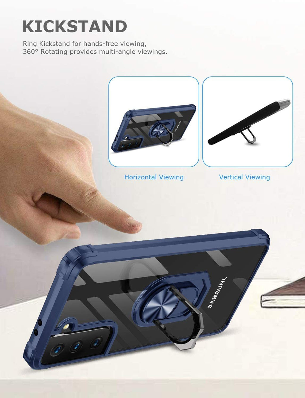 Samsung S21 Plus Rugged Tough Case Shockproof Hybrid Cover BLUE