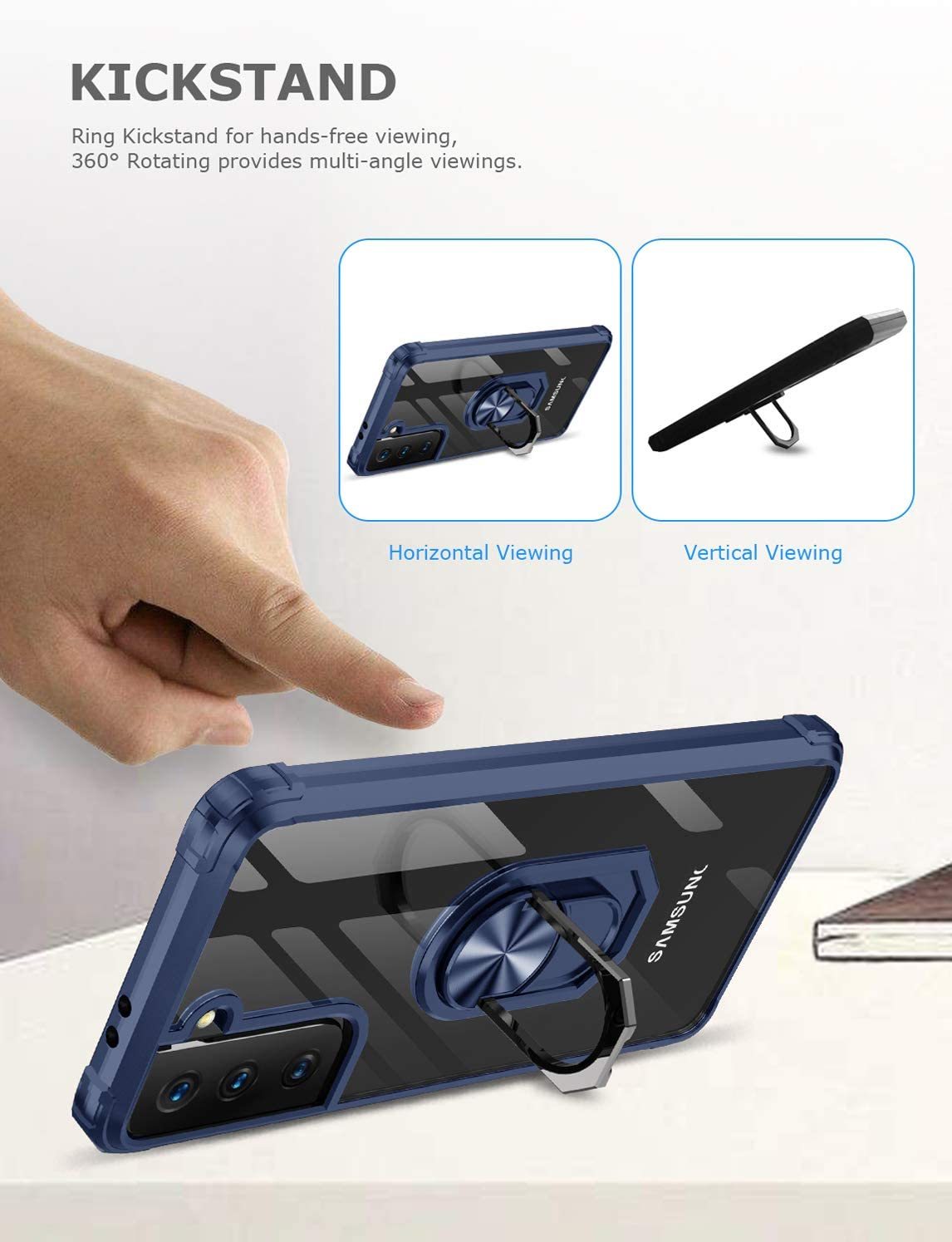Samsung S21 Plus Rugged Tough Case Shockproof Hybrid Cover BLUE