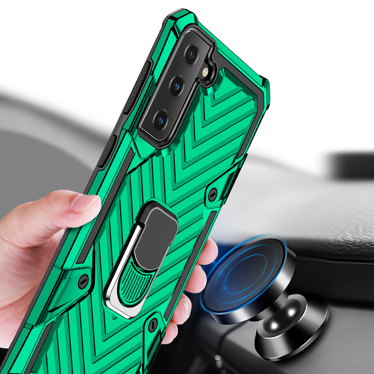 Samsung Galaxy S21 Plus Rugged Tough Case Shockproof Hybrid Cover DARK GREEN