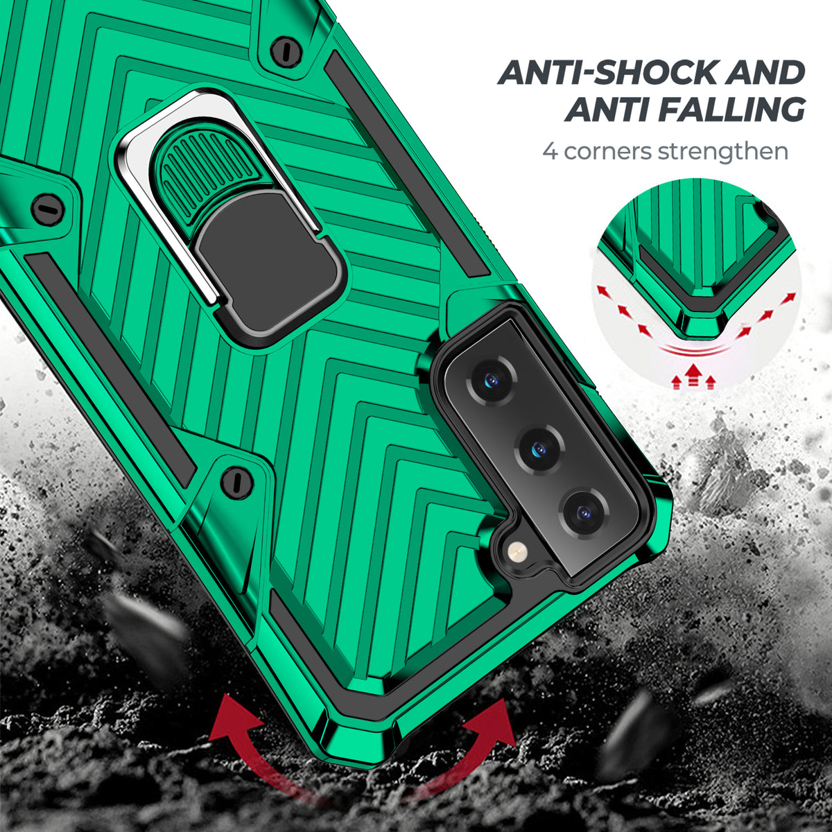 Samsung Galaxy S21 Plus Rugged Tough Case Shockproof Hybrid Cover DARK GREEN