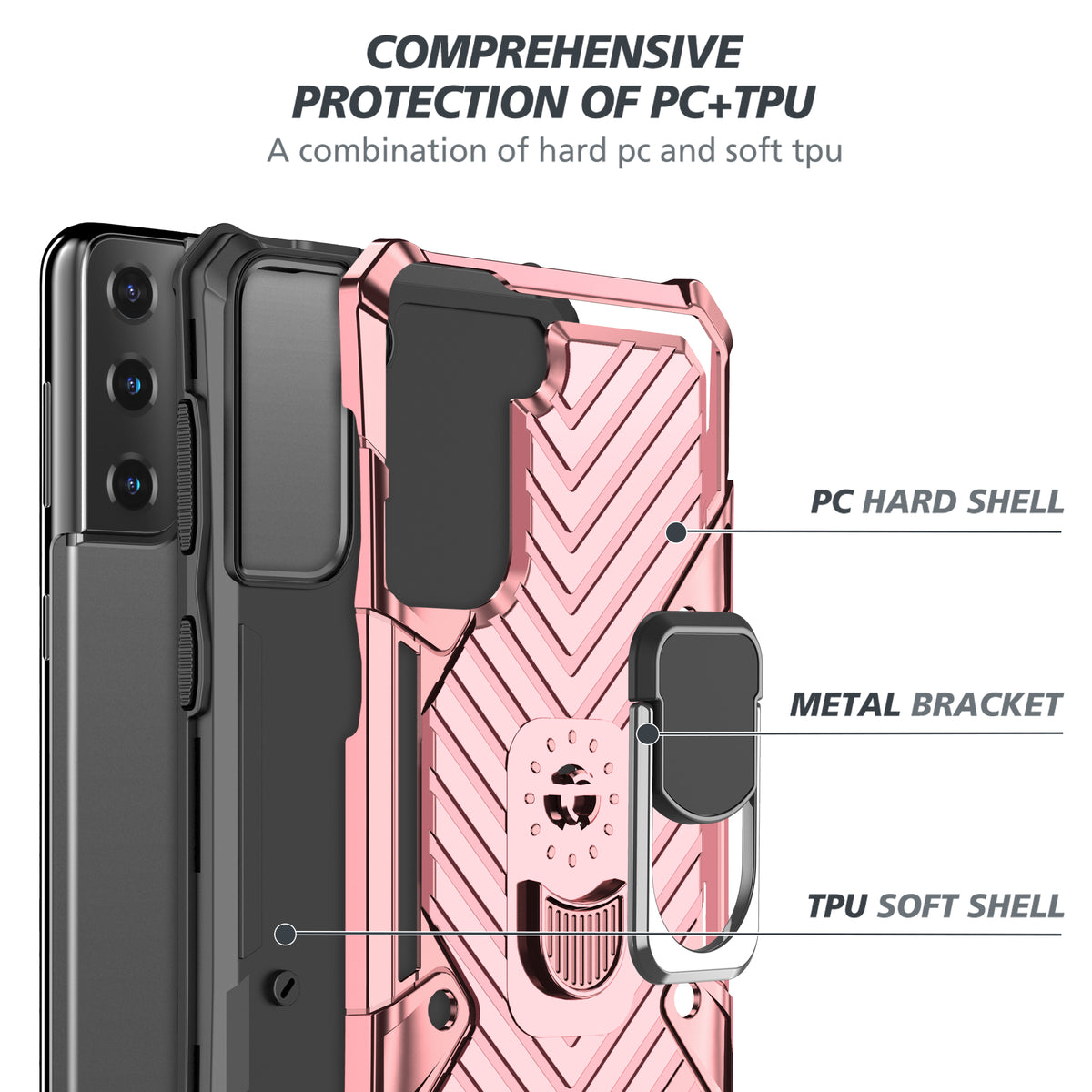 Samsung Galaxy S21 Plus Rugged Tough Case Shockproof Hybrid Cover PINK