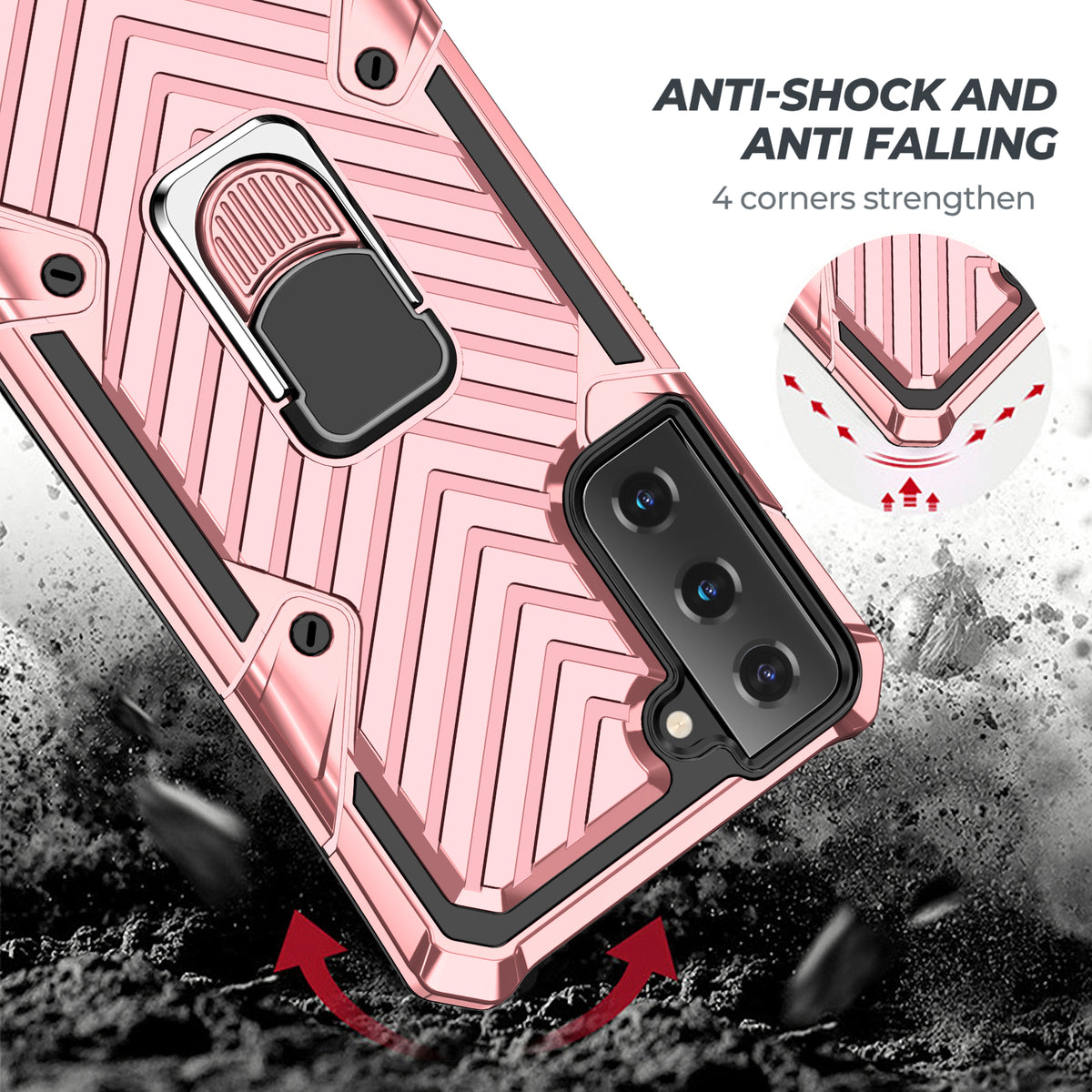 Samsung Galaxy S21 Plus Rugged Tough Case Shockproof Hybrid Cover PINK