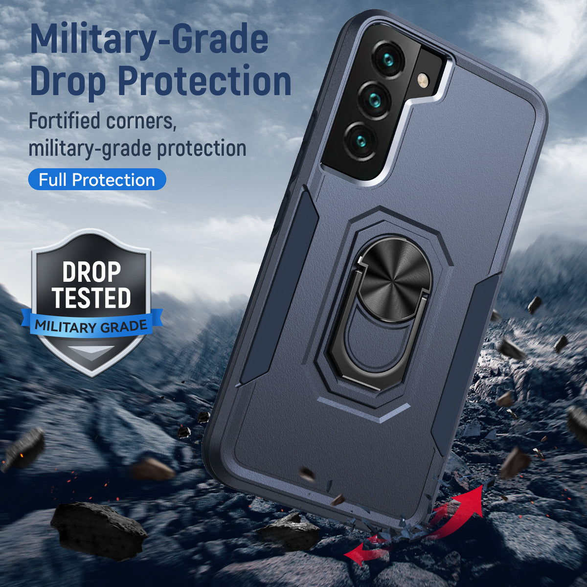 Samsung S21 Plus Heavy Duty Case Rugged Tough Dual Layer Shockproof Cover BLUE